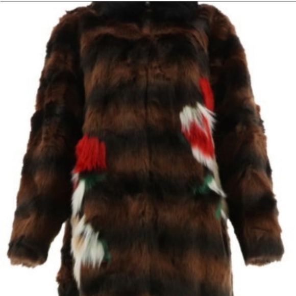 Iris apel faux fur  with artistic floral ***Rare**** - Picture 2 of 10